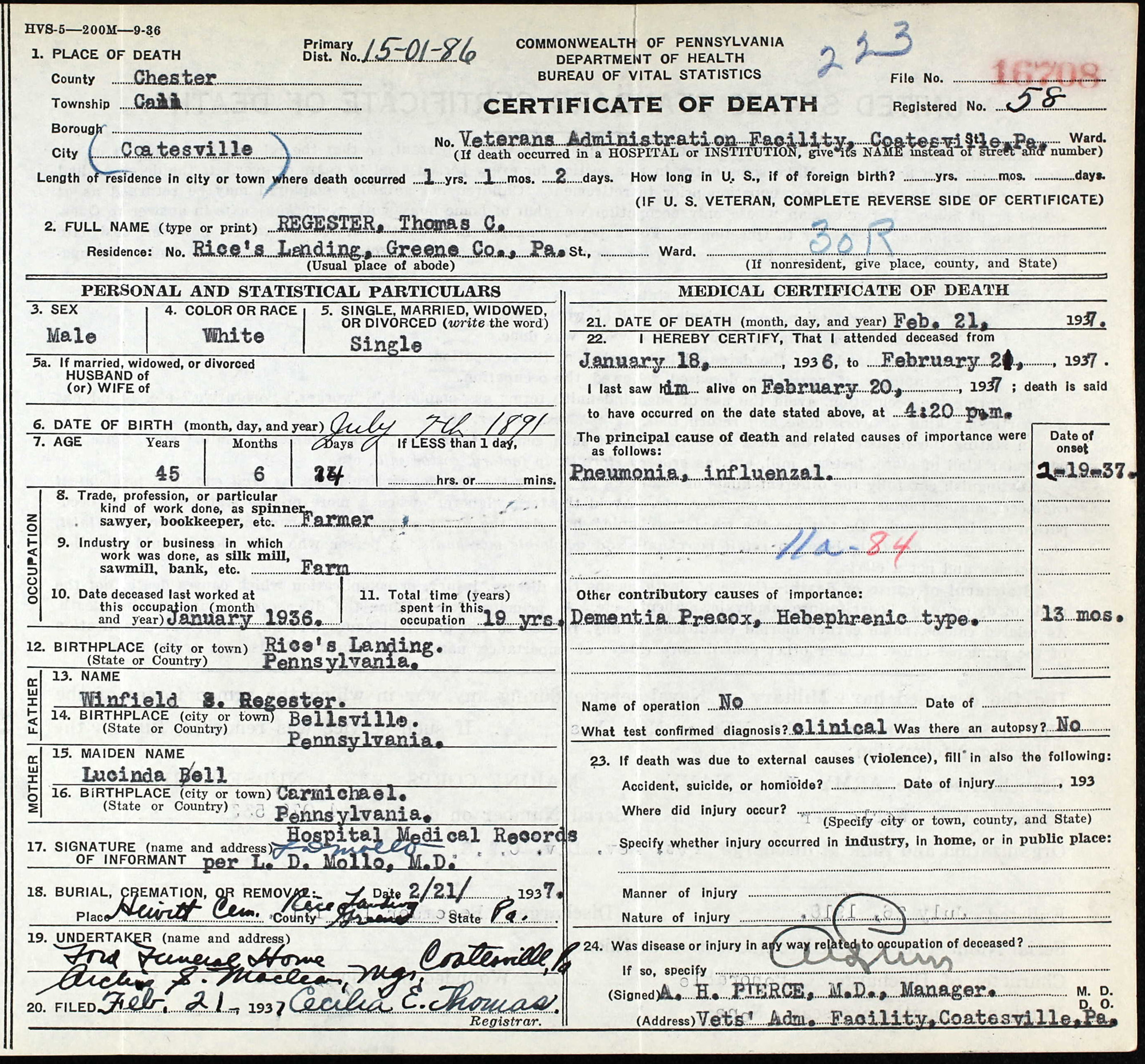 Thomas Clarence Regester